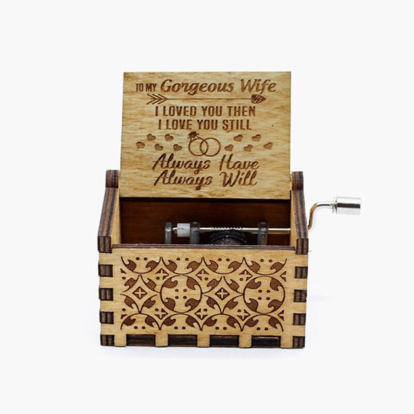 ‘To my gorgeous wife’ personalised Music Box