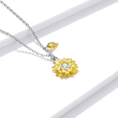 Silver Sunflower Necklace