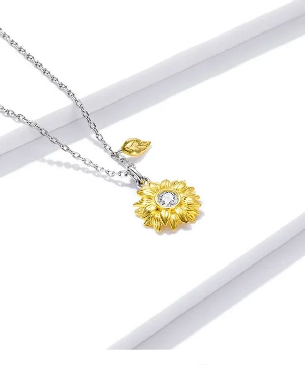 Silver Sunflower Necklace