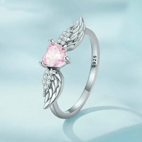 Angel Wing Heart Zircon Ring