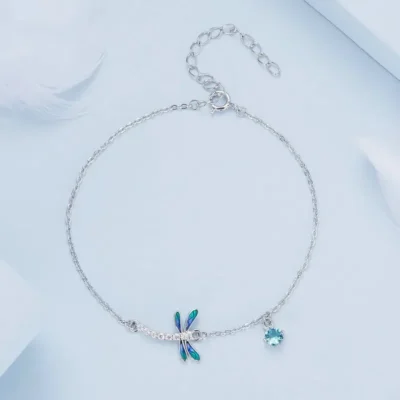 Enchanted Dragonfly Silver Bracelet
