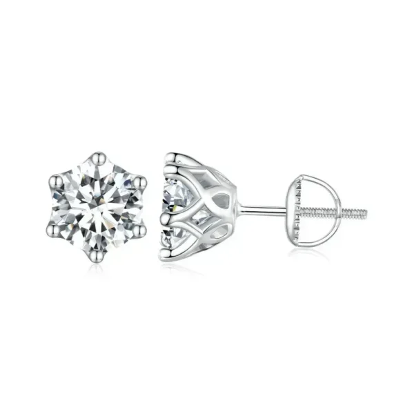 Gold-Plated Moissanite Diamond Stud Earrings