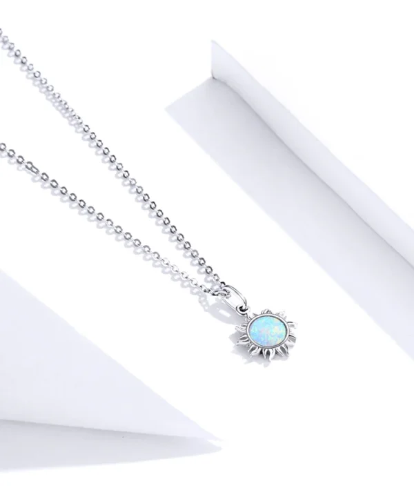 Solar Opulence - White Opal Sun Necklace