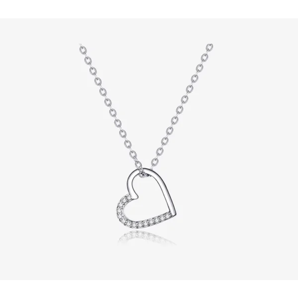 Silver Heart Silhouette Pendant Necklace