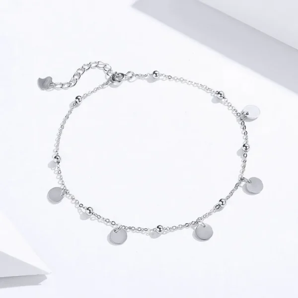 Geometric Elegance Silver Anklet