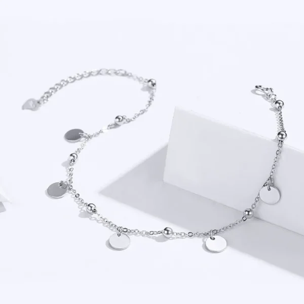 Geometric Elegance Silver Anklet