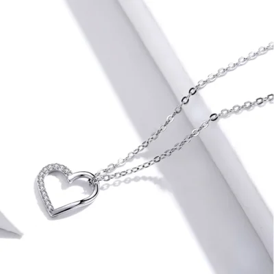 Silver Heart Silhouette Pendant Necklace