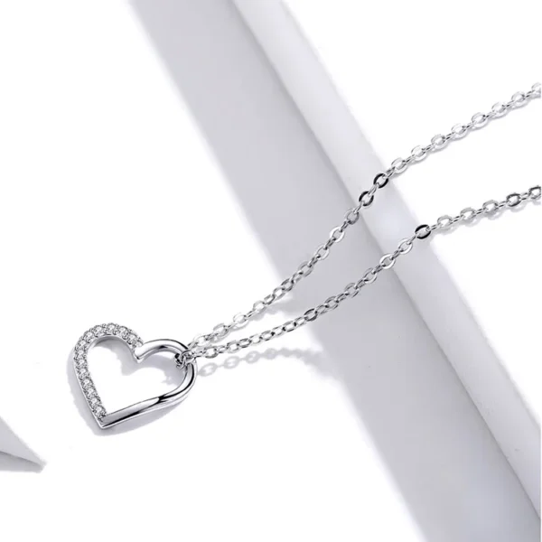 Silver Heart Silhouette Pendant Necklace