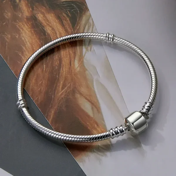 Silver Snake Charm Bracelet