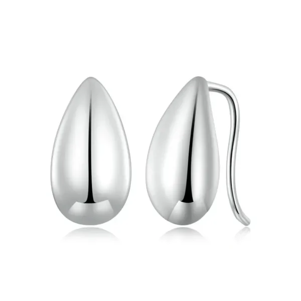 Sleek Silver Waterdrop Earrings