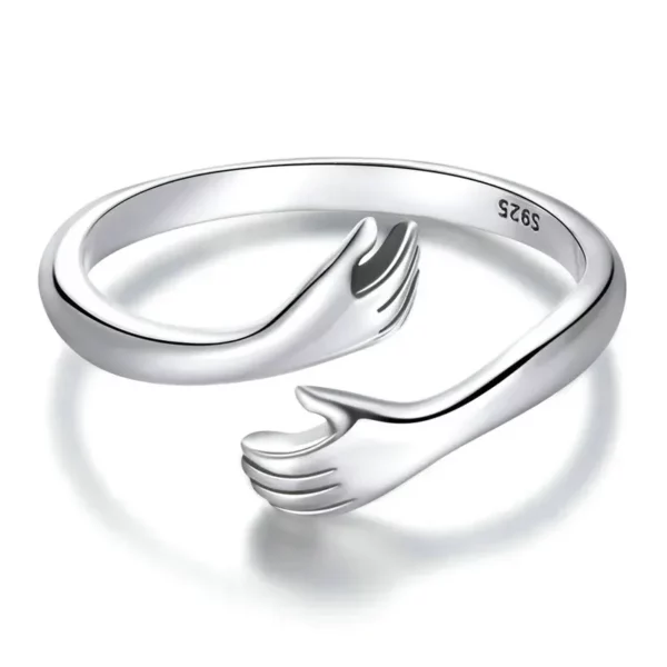 Loving Hugs Adjustable Silver Ring