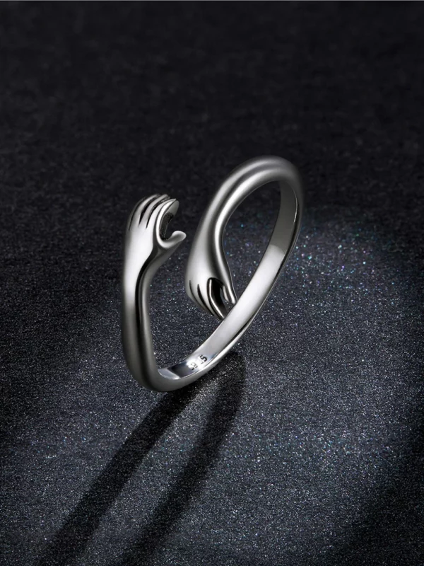 Loving Hugs Adjustable Silver Ring