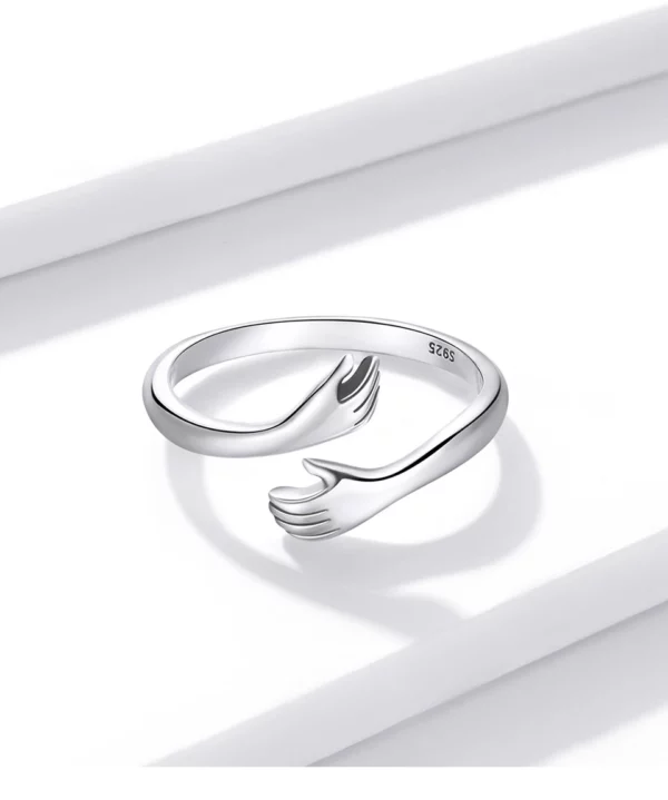 Loving Hugs Adjustable Silver Ring