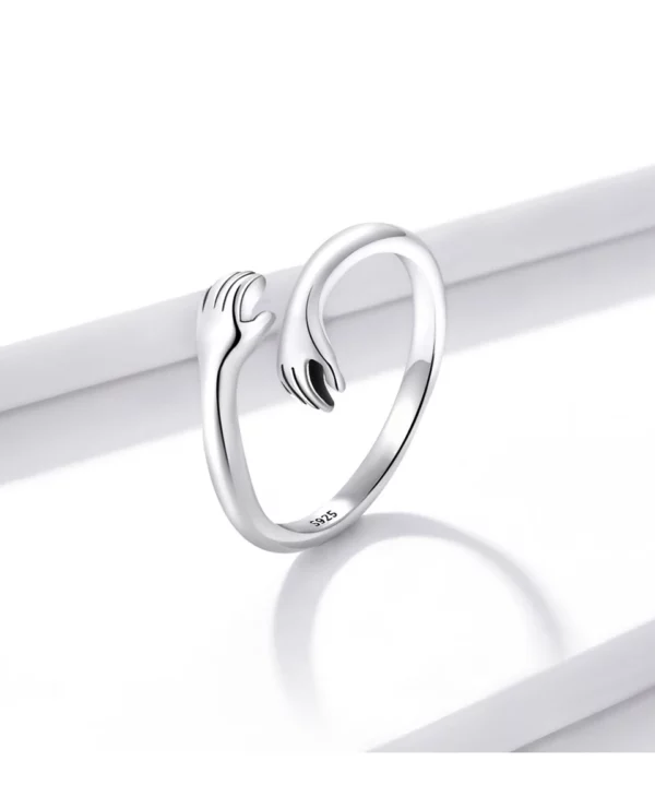 Loving Hugs Adjustable Silver Ring